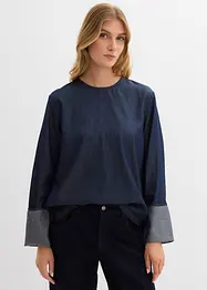 Blouse en jean à manches amples, bonprix