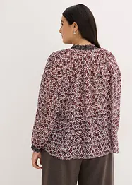 Chemisier en voile imprimé avec broderies, bonprix