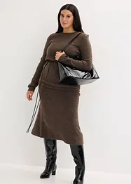 T-shirt manches longues en maille avec ceinture à nouer, bonprix