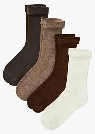 Lot de 4 paires de chaussettes chaudes avec revers et intérieur éponge, bonprix