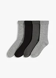 Lot de 4 paires de chaussettes chaudes avec revers et intérieur éponge, bonprix