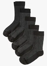 Lot de 5 paires de chaussettes à bord non comprimant, bonprix