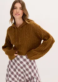 Pull en grosse maille avec capuche, bonprix