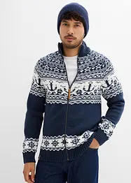 Gilet en maille à motif norvégien marin, bonprix