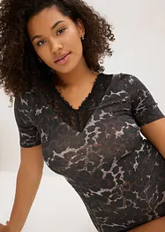 Body manches courtes en modal et dentelle, bonprix