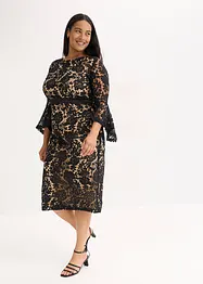 Robe en dentelle avec empiècement satin, bonprix