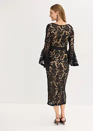 Robe en dentelle avec empiècement satin, bonprix