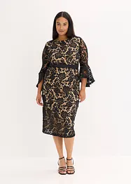 Robe en dentelle avec empiècement satin, bonprix