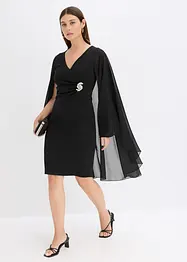 Robe courte avec cape en mousseline, bonprix