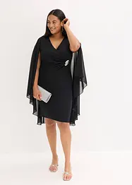 Robe courte avec cape en mousseline, bonprix