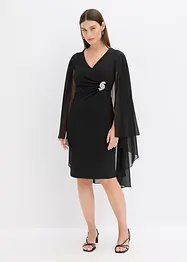 Robe courte avec cape en mousseline, bonprix