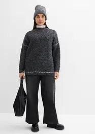 Pull long en maille duveteuse, bonprix