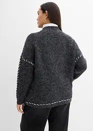 Pull long en maille duveteuse, bonprix