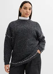 Pull long en maille duveteuse, bonprix