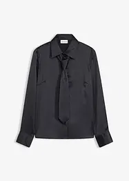 Chemisier en satin avec cravate amovible (2 pces), bonprix