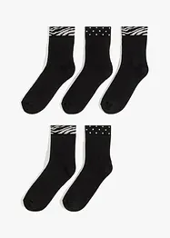 Chaussettes mi-hautes thermiques en coton majoritaire (5 paires), bonprix
