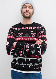 Pull en maille fine avec motif de Noël, bonprix