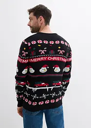 Pull en maille fine avec motif de Noël, bonprix