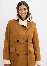 Manteau effet peau retournée avec doublure sherpa, bonprix