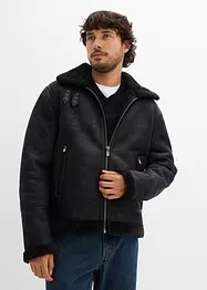 Blouson enduit doublé sherpa, bonprix