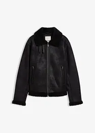 Blouson enduit doublé sherpa, bonprix