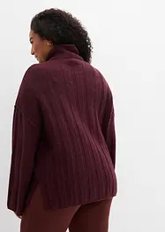 Pull col roulé en maille côtelée, bonprix