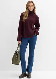 Pull col roulé en maille côtelée, bonprix