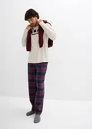 Pyjama homme avec pantalon en flanelle et pochette cadeau, bonprix