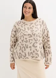 Pull oversize en jacquard à sequins, bonprix