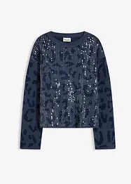 Pull oversize en jacquard à sequins, bonprix