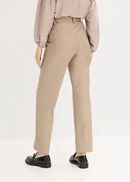 Pantalon enduit avec passepoil, droit, bonprix