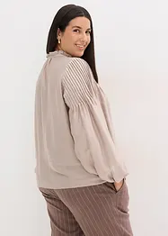 Tunique en satin brillant avec plis religieuse, bonprix