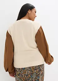 Pull sans manches en coton mélangé, bonprix