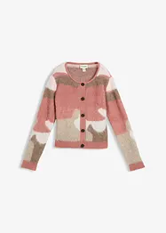 Gilet boutonné en maille à motif graphique, bonprix