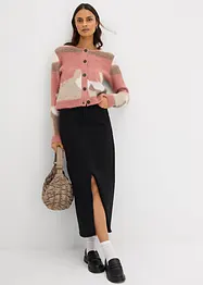 Gilet boutonné en maille à motif graphique, bonprix