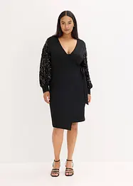 Robe midi à sequins brodés sur les manches, bonprix