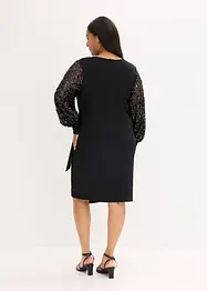 Robe midi à sequins brodés sur les manches, bonprix
