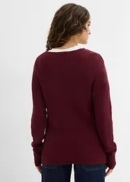 Pull en maille côtelée 100% coton, bonprix