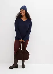 Pull en maille côtelée 100% coton, bonprix