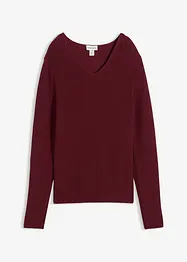 Pull en maille côtelée 100% coton, bonprix