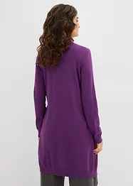 Gilet long en maille, bord roulotté, bonprix