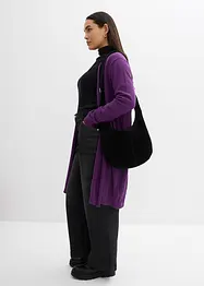 Gilet long en maille, bord roulotté, bonprix