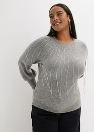 Pull avec application de strass, bonprix