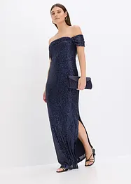 Robe à sequins et encolure Bardot, bonprix