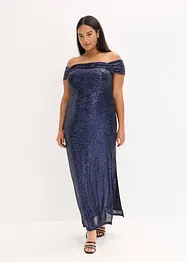 Robe à sequins et encolure Bardot, bonprix