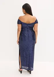 Robe à sequins et encolure Bardot, bonprix