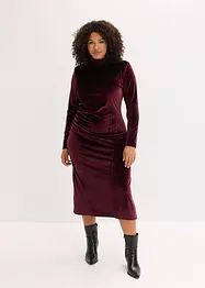Robe midi en velours doux, bonprix