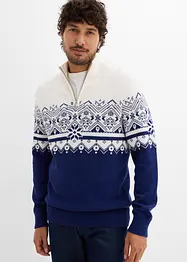 Pull norvégien 100% coton à col camionneur, bonprix