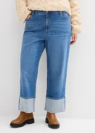 Jean droit à revers, taille haute, bonprix