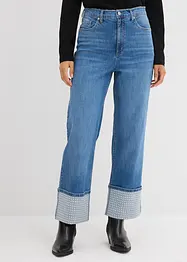 Jean droit à revers, taille haute, bonprix